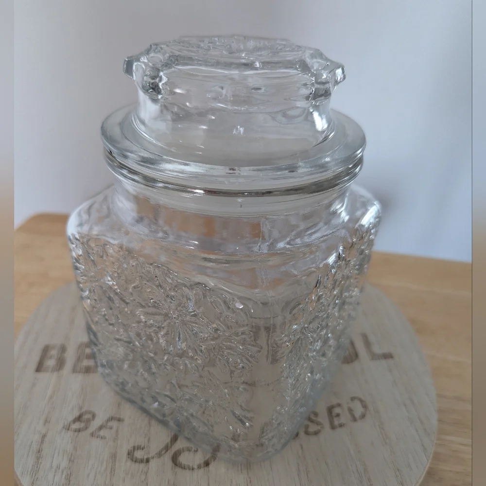 Fantasia Short Canister Jar By Princess House EUC Vintage